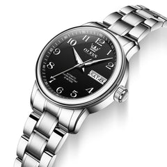 OLEVS 7072 Arabic Numeral Dual Calendar Automatic Watch For Women