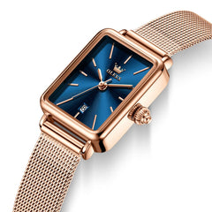 OLEVS 3692 Petite Rectangle Mesh Womens Dress Watch