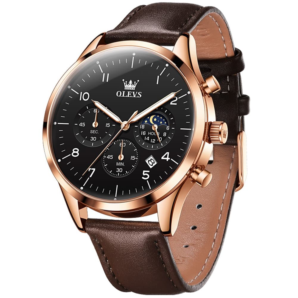 OLEVS 2882 Luxury Moon Phase Chronograph Watch for Men