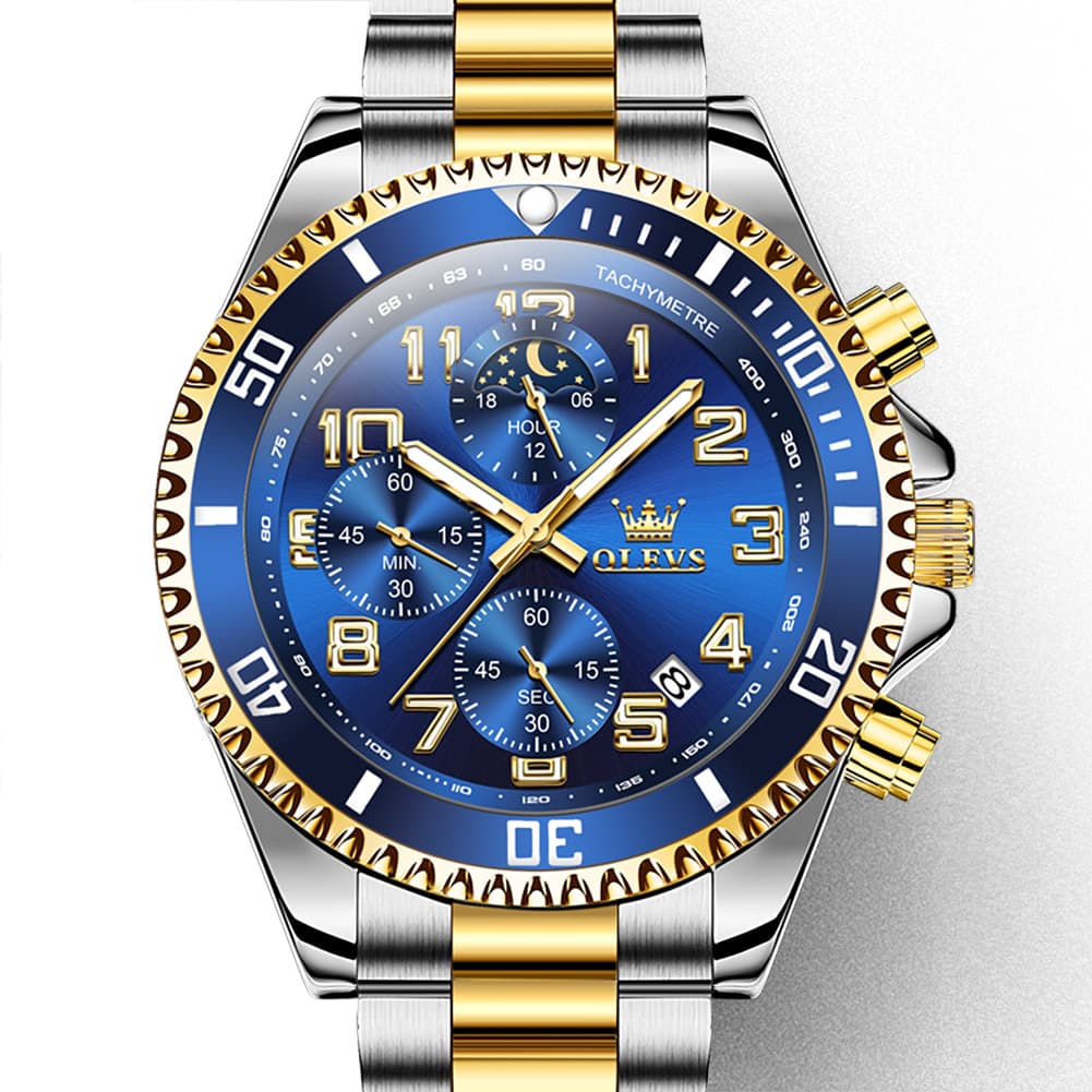 OLEVS 2926 Dive-Style Moon Phase Quartz Watch for Men
