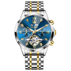 OLEVS 6621 3D Faceted Mirror Mechanical Watch for Men