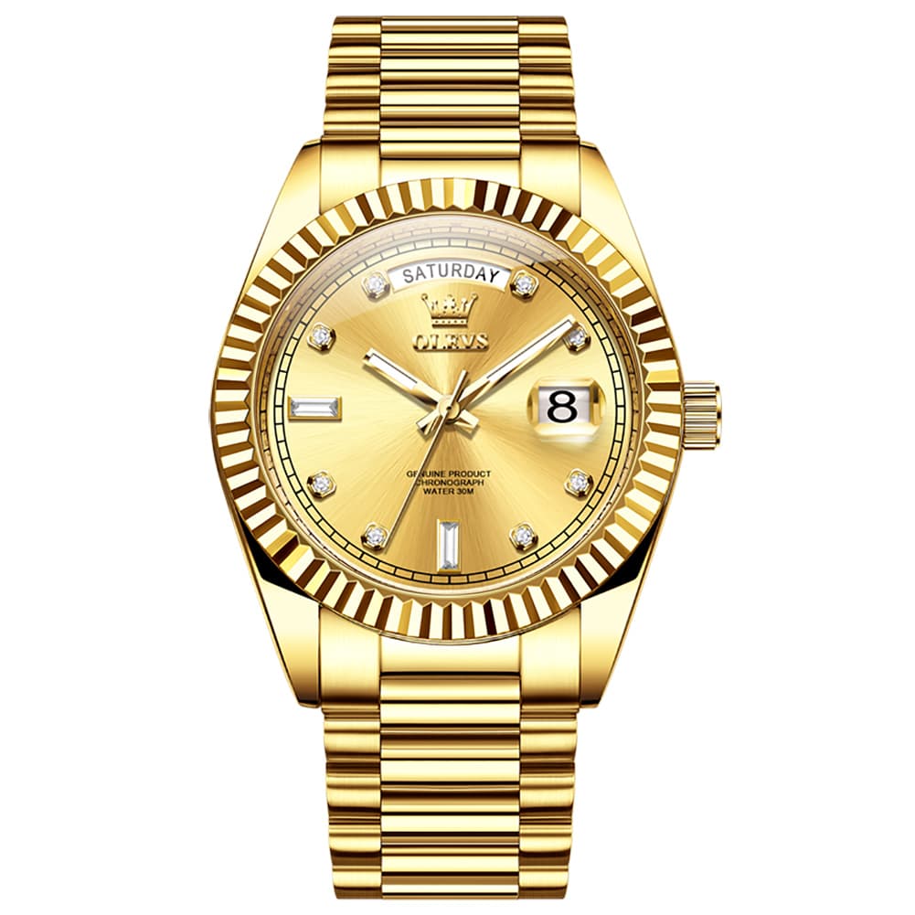 OLEVS 6736 Fluted Bezel Mechanical Watch for Men