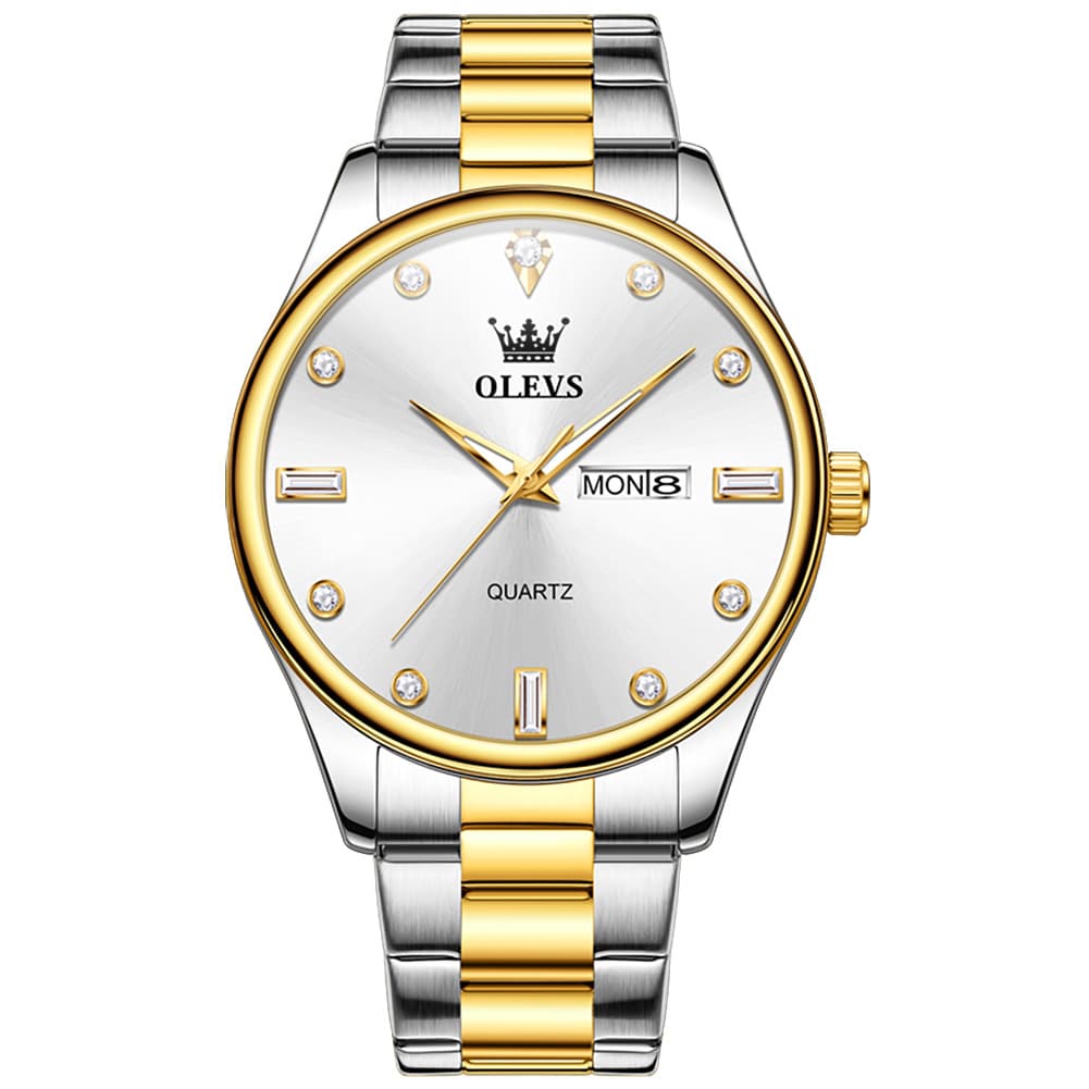 OLEVS 3621 Minimalist Diamond Quartz Watch for Men