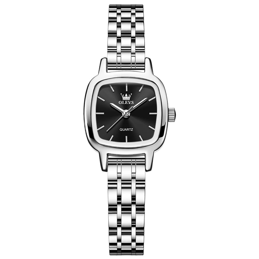 OLEVS 5675 Petite Square Watch Vintage Dress Stainless Steel Bracelet Quartz Timepiece for Women