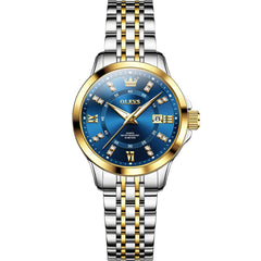 OLEVS 3620 Classic Diamond Quartz Steel Watch for Women