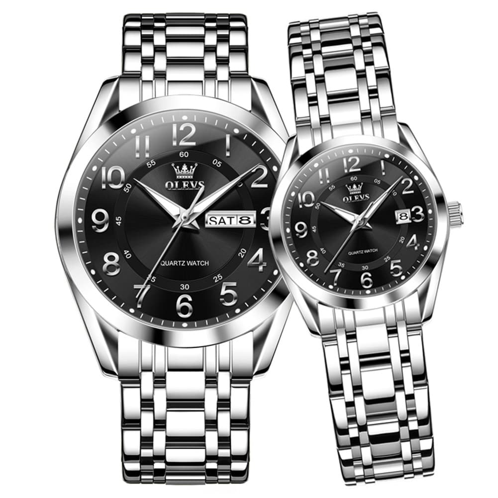 OLEVS 3666 Quartz Luminous Matching Watches For Couples