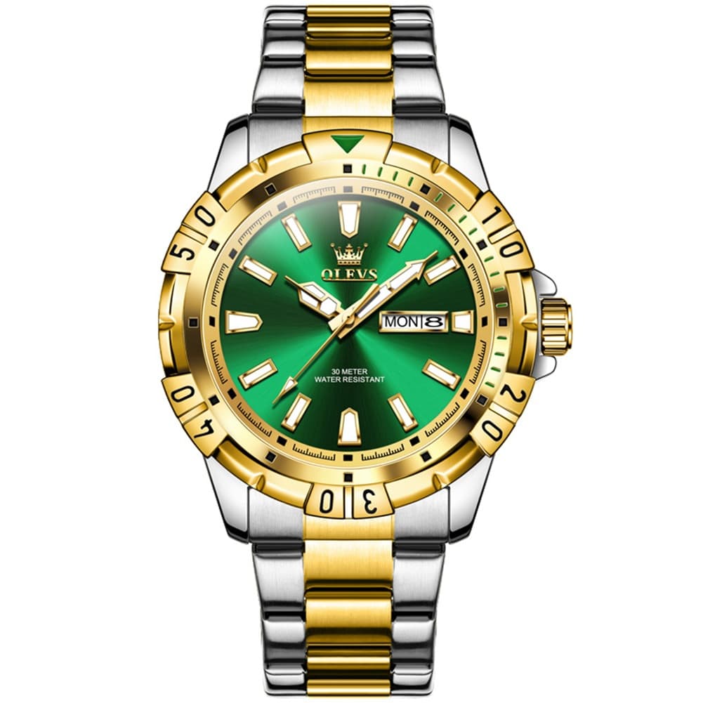 OLEVS Mecha Sport Day Date Watch for Men Stainless Steel 5560