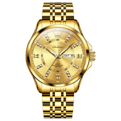 OLEVS 3620 Classic Diamond Quartz Steel Watch for Men