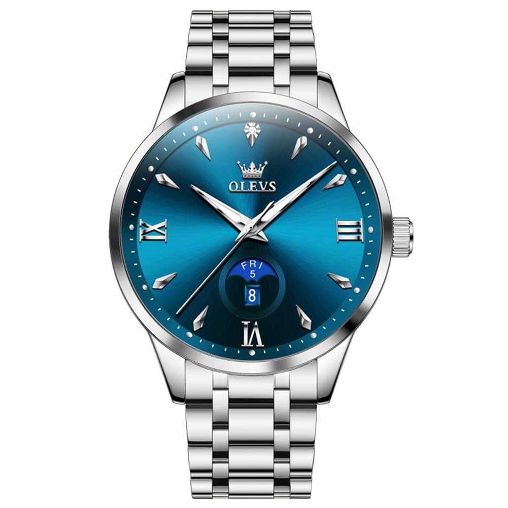 OLEVS 3646 Diamond Mirror Calendar Quartz Watch for Men