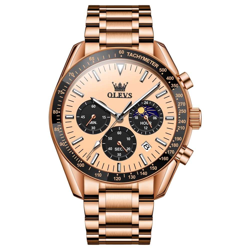OLEVS 3618 Chronograph Moon Phase Quartz Watch for Men
