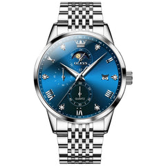 OLEVS 2925 Luminous Moon Phase Quartz Watch for Men