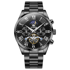 OLEVS 3640 Open-Heart Moon Phase Quartz Watch for Men