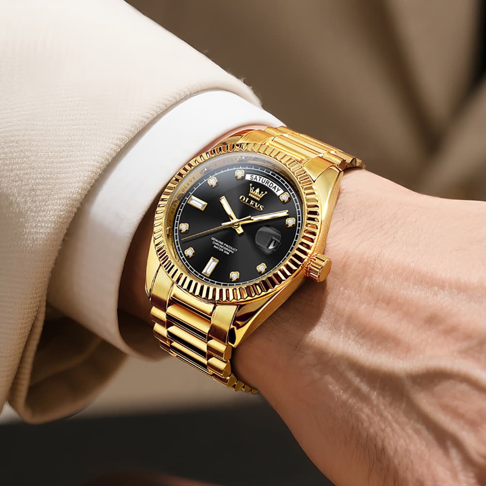 OLEVS 6736 Fluted Bezel Mechanical Watch for Men