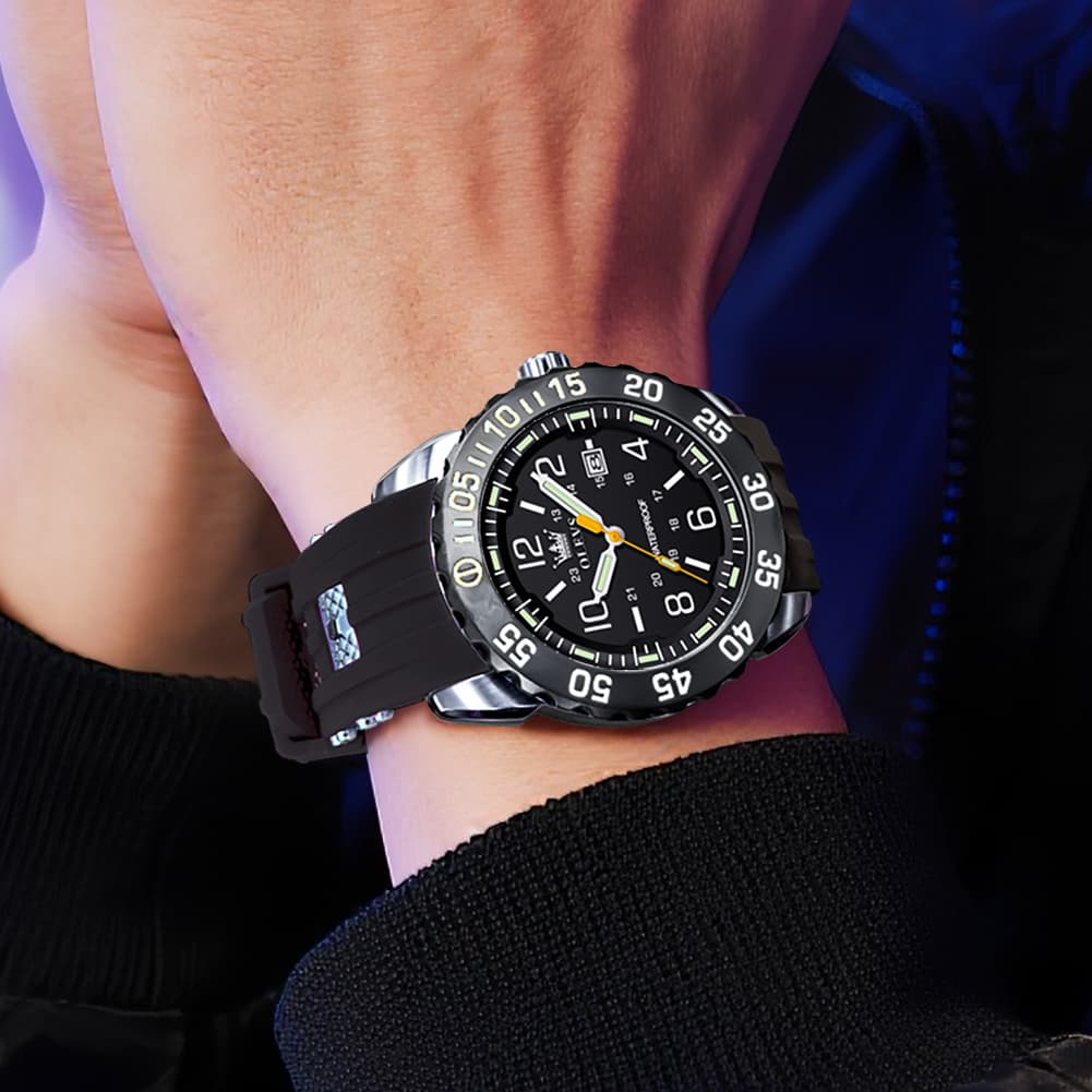 OLEVS 3688 Sport Silicone Quartz Luminous Mens Watch