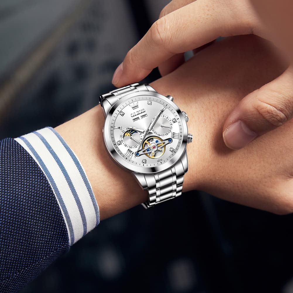 OLEVS 7029 Open Heart Automatic Mechanical Watch For Men