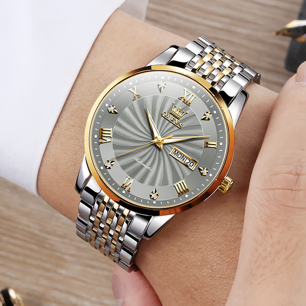 OLEVS 6630 Sunburst Dial Mechanical Watch for Men