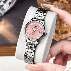 OLEVS Women Sunray Pastel Watch Petite Silver Stainless Steel Date Quartz 5611