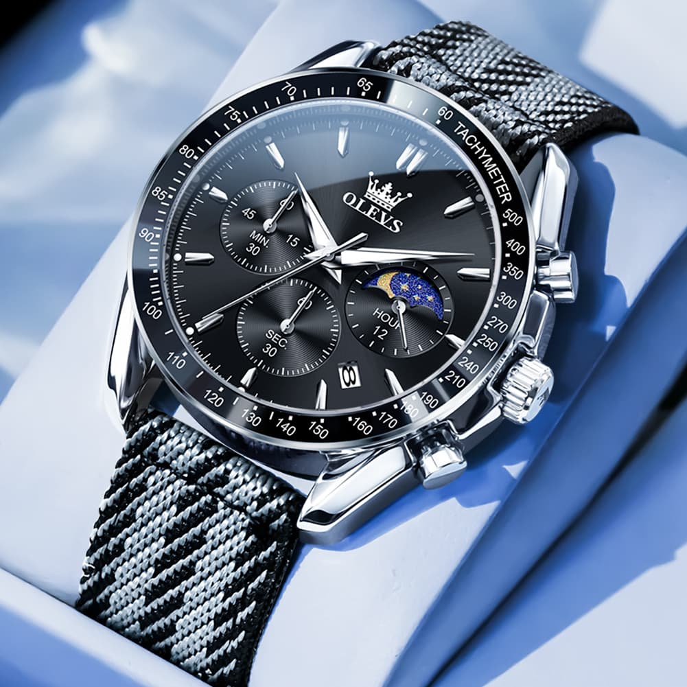 OLEVS 3630 Multifunction Nylon Quartz Watch for Men