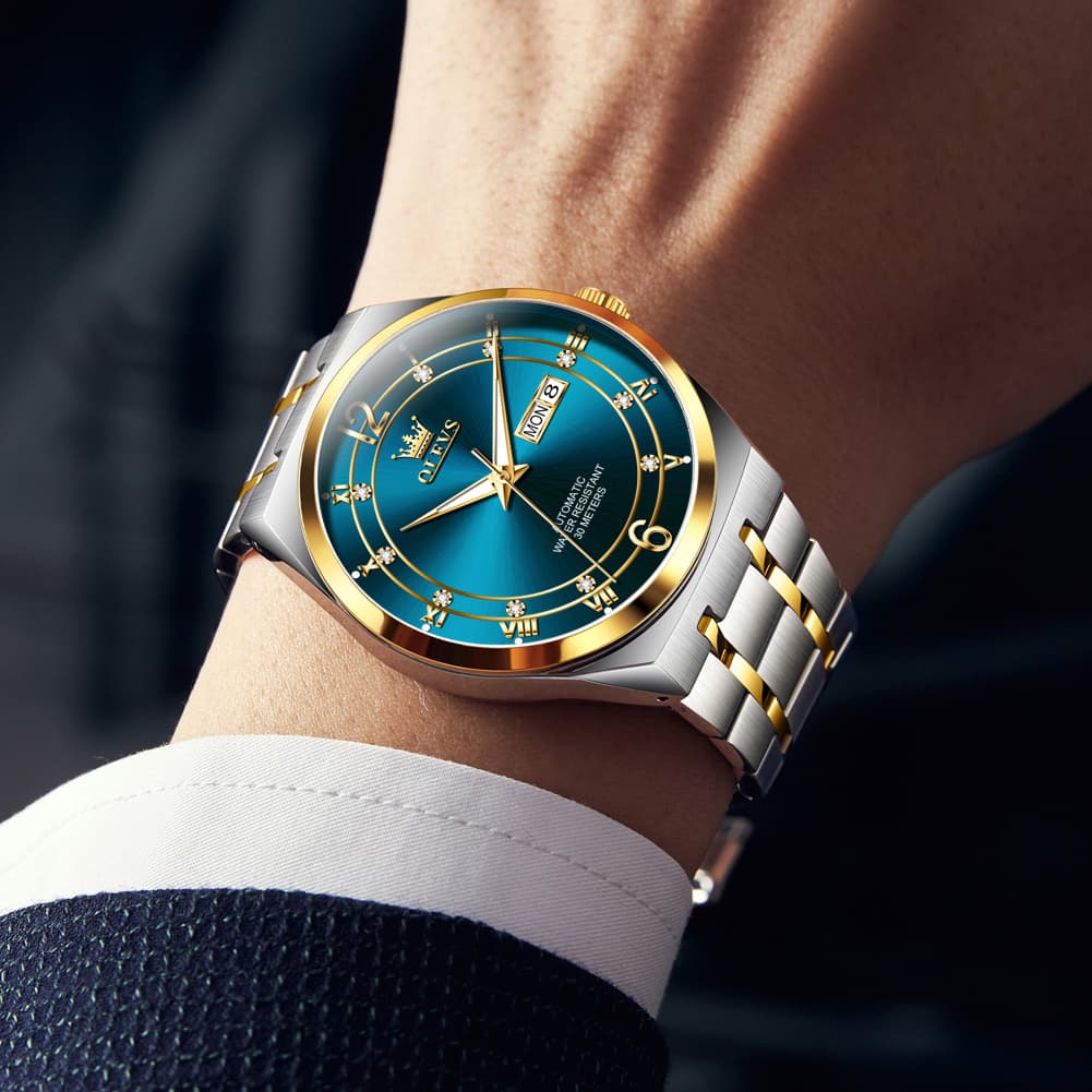 OLEVS 7068 Octagonal Luxury Sport Automatic Watch For Men