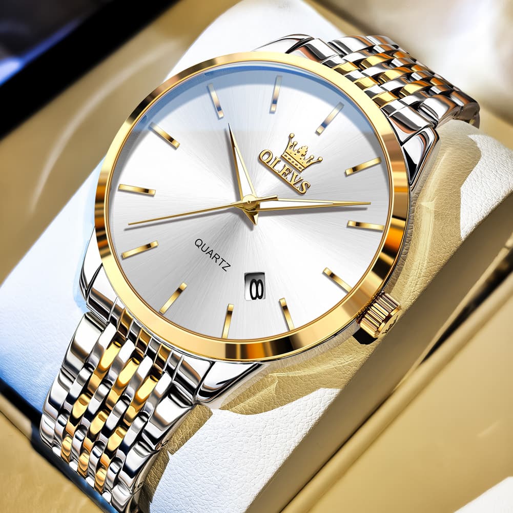 OLEVS 2907 Minimalist Ultra Thin Quartz Watch for Men