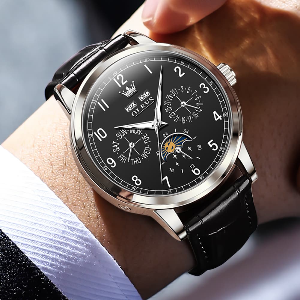OLEVS 6698 Multifunction Moon Phase Mechanical Watch for Men