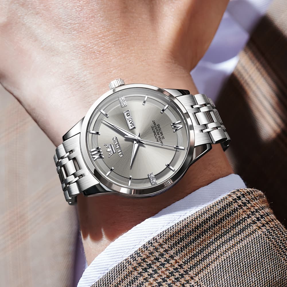 OLEVS 7061 Classic Dual Calendar Automatic Watch For Men