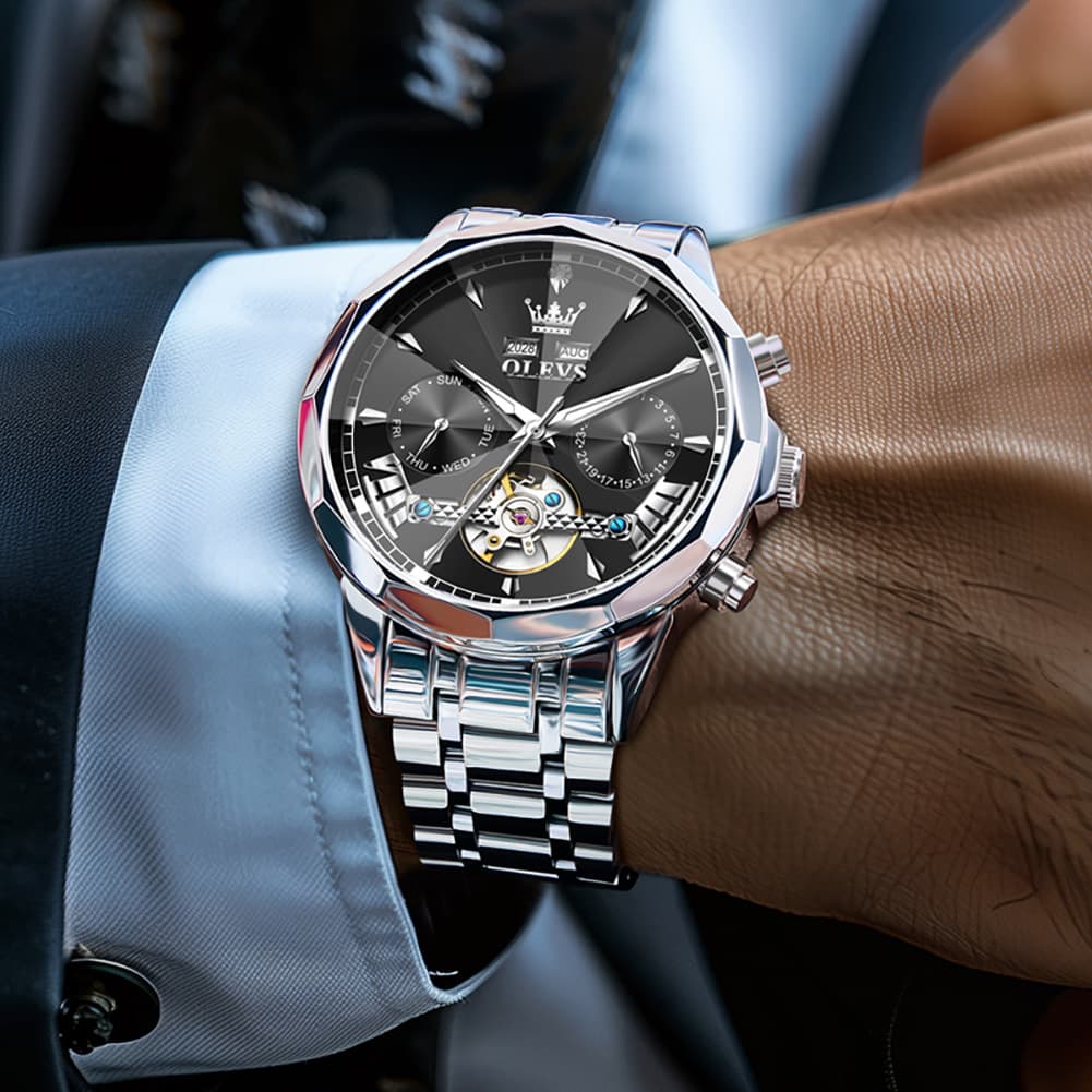 OLEVS 6619 Skeleton Mechanical Watch for Men