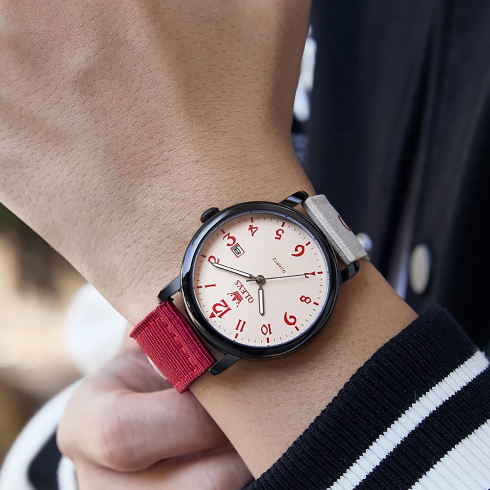 OLEVS 2991 Nylon Strap Casual Retro Quartz Watch for Men and Women