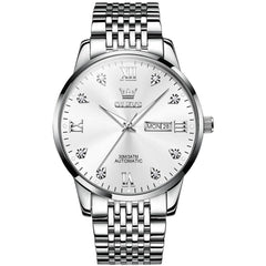 OLEVS 6673 Diamond Mechanical Stainless Steel Watch for Men