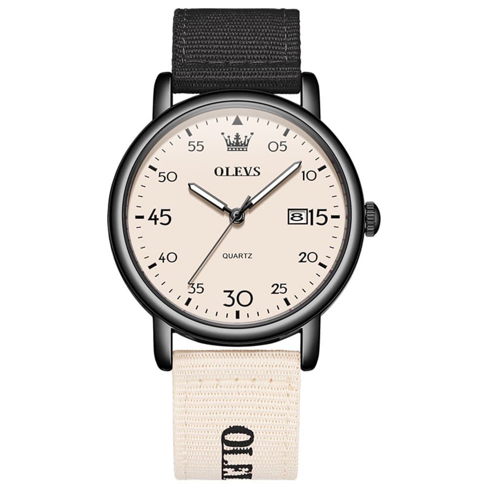 OLEVS 2997 Nylon Strap American Vintage Quartz Watch for Men and Women