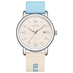 OLEVS 2997 Nylon Strap American Vintage Quartz Watch for Men and Women