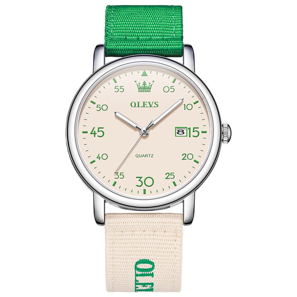 OLEVS 2997 Nylon Strap American Vintage Quartz Watch for Men and Women