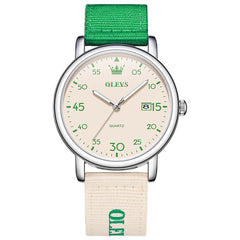OLEVS 2997 Nylon Strap American Vintage Quartz Watch for Men and Women