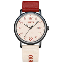 OLEVS 2997 Nylon Strap American Vintage Quartz Watch for Men and Women