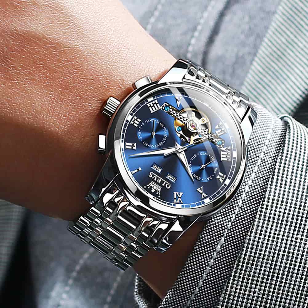OLEVS 6607 Classic Open Heart Automatic Mechanical Watch for Men