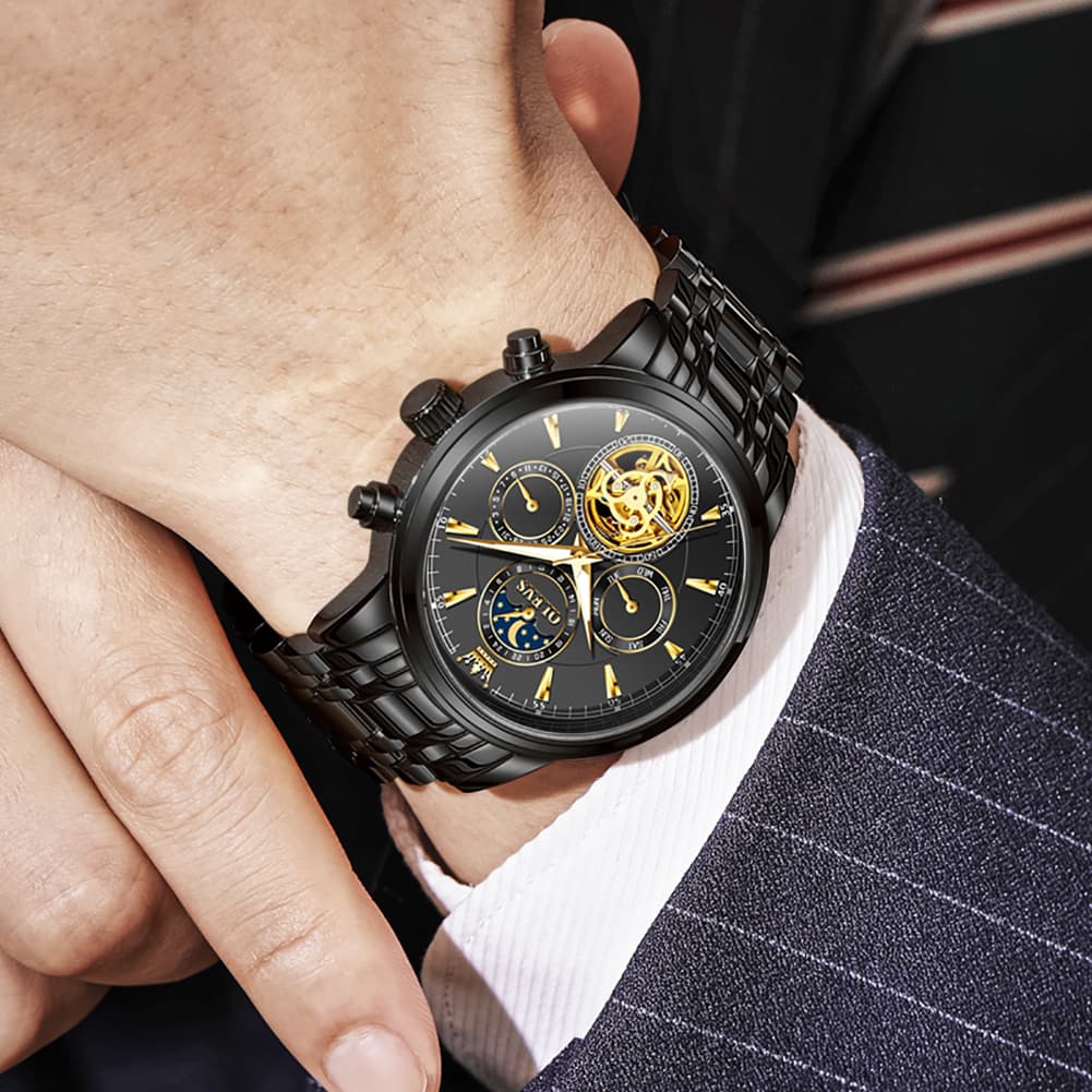 OLEVS 6746 Multi-Function Skeleton Mechanical Watch for Men