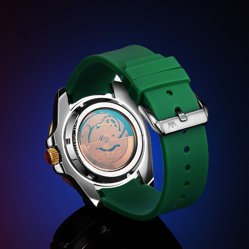 OLEVS 6650 Silicone Automatic Mechanical Dive Watch for Men