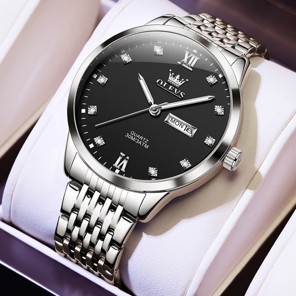 OLEVS 2943 Ultra Thin Diamond Dial Quartz Watch for Men