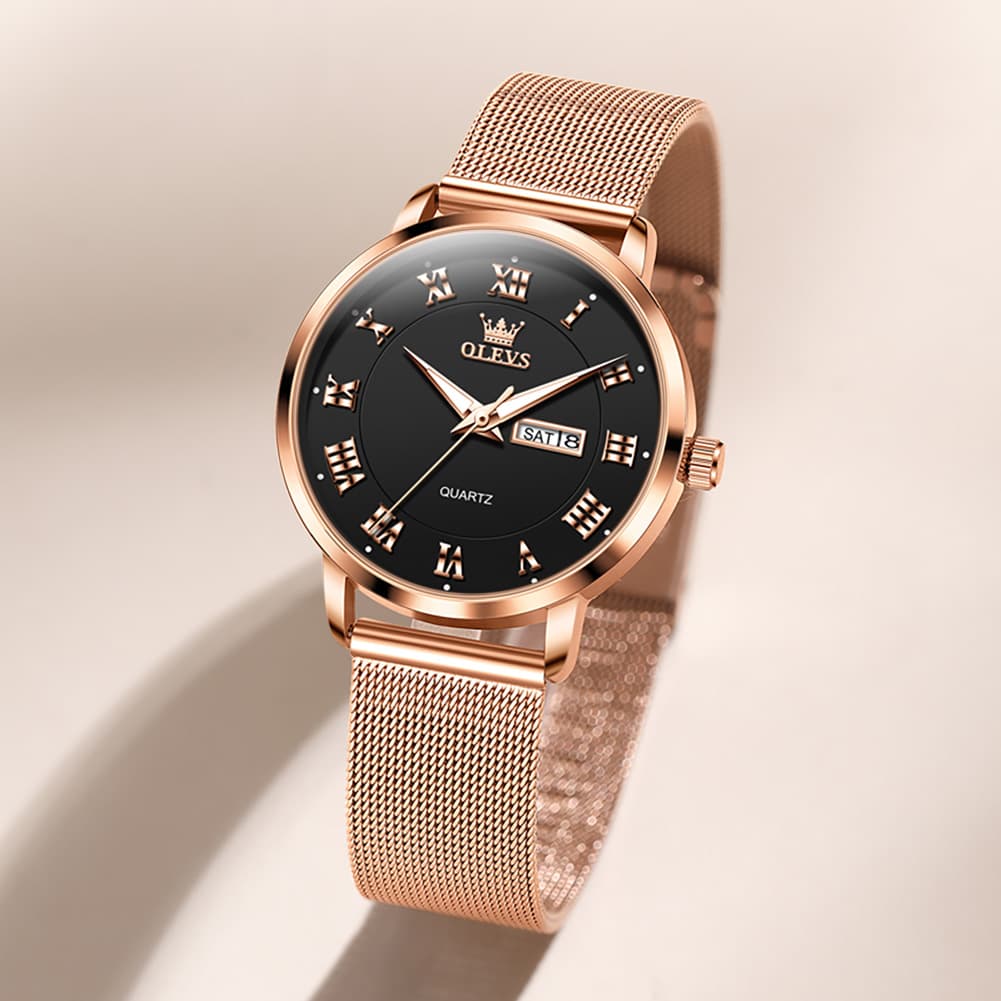 OLEVS 2920 Day Date Quartz Couples Watch Set Men Women