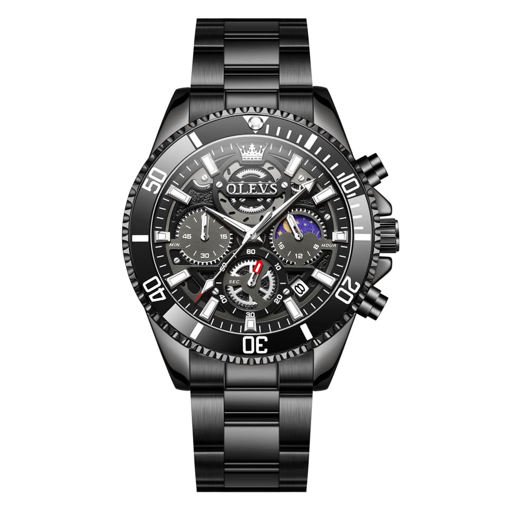 OLEVS 2990 Textured Steel Luminous Sport Watch for Men