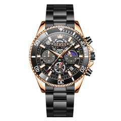 OLEVS 2990 Textured Steel Luminous Sport Watch for Men