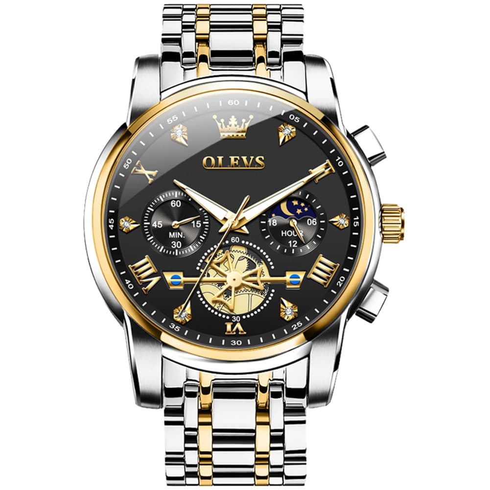 OLEVS 2856 Luxury Moon Phase Chronograph Quartz Watch for Men