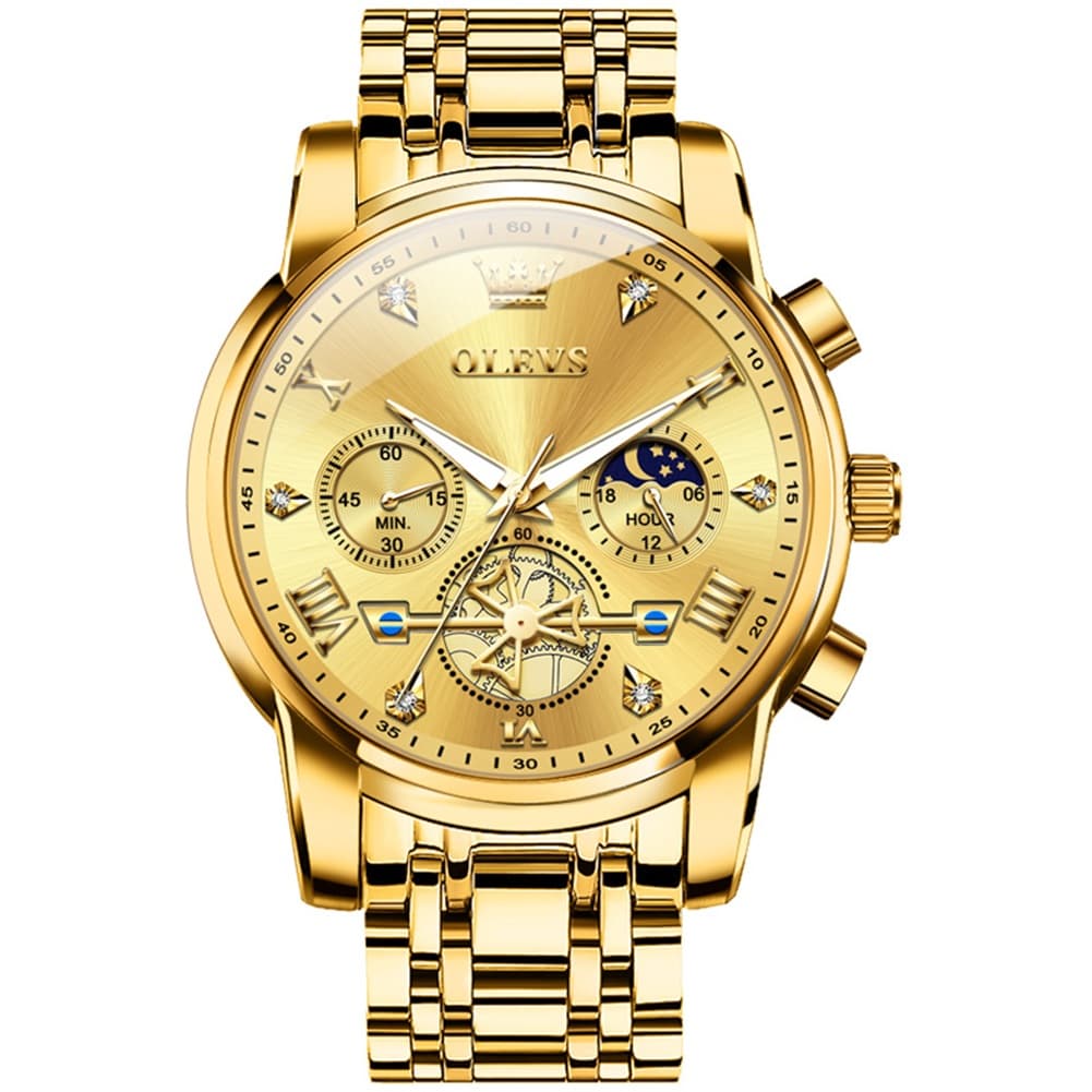 OLEVS 2856 Luxury Moon Phase Chronograph Quartz Watch for Men