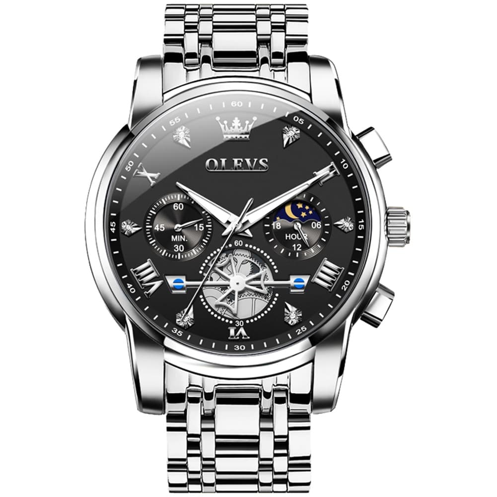 OLEVS 2856 Luxury Moon Phase Chronograph Quartz Watch for Men