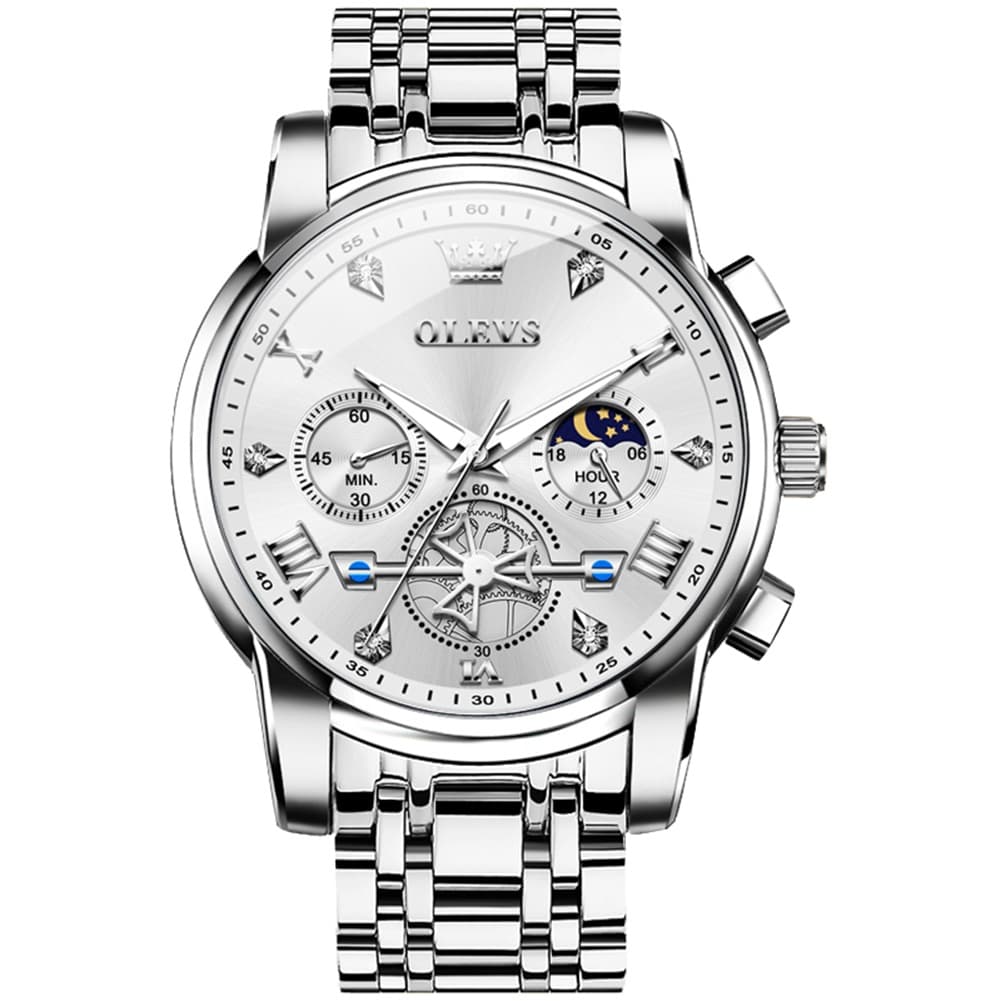 OLEVS 2856 Luxury Moon Phase Chronograph Quartz Watch for Men