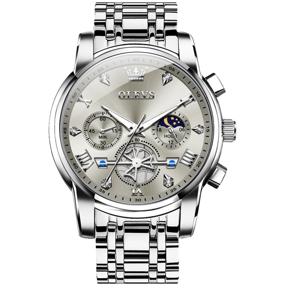 OLEVS 2856 Luxury Moon Phase Chronograph Quartz Watch for Men