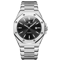 OLEVS 3613 Octagonal Bezel Quartz Steel Watch for Men
