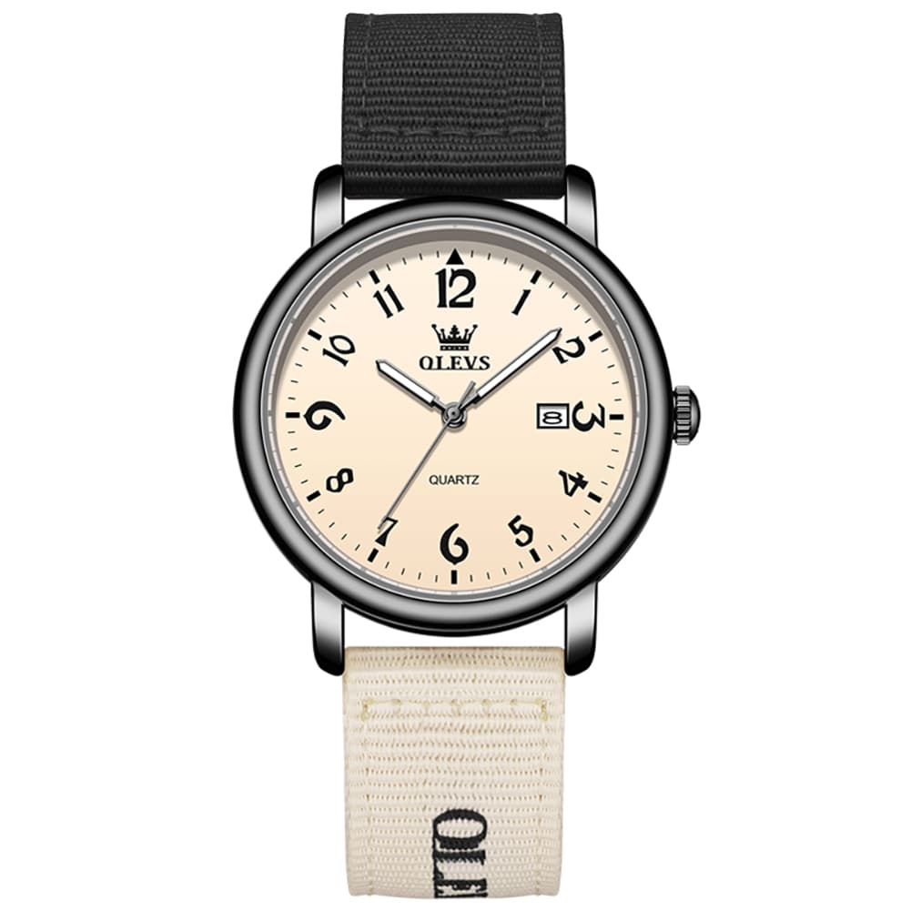 OLEVS 2991 Nylon Strap Casual Retro Quartz Watch for Men and Women