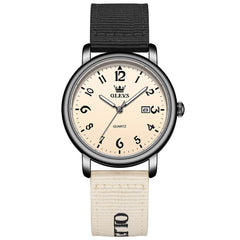 OLEVS 2991 Nylon Strap Casual Retro Quartz Watch for Men and Women