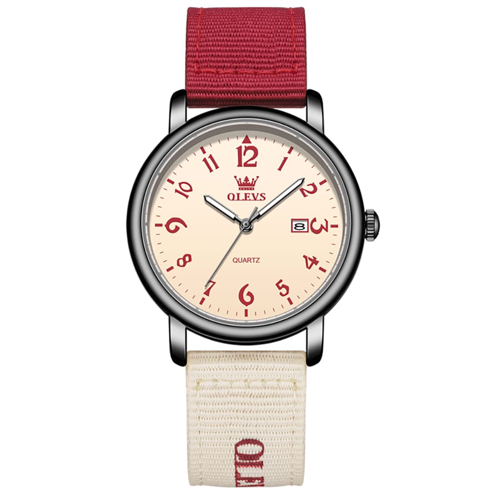 OLEVS 2991 Nylon Strap Casual Retro Quartz Watch for Men and Women